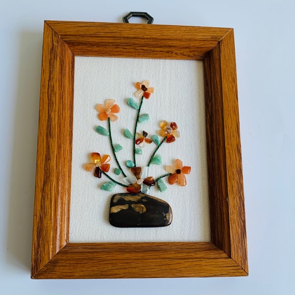 Mosaic Stones Flower Wall Art Frame